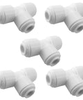 5 Pack 3/8 Inch Tee Connector Push To Connect Fittings Plastic Quick Fittings For Water Purification And RO Systems 3/8 Inch Tube OD To 3/8 Inch Tube OD Tubing Adapter