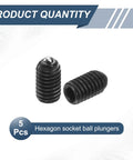 Five Pack M3 Thread Ball Plungers With Hex Socket, Five Millimeter Length, Ball Plunger Diameter 1.5 Millimeters, Exposed 0.5 Millimeter