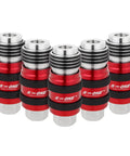 Five Pack All In One Universal Safety Exhaust Coupler Kit One Quarter Inch Body And NPT Red Hose Fittings