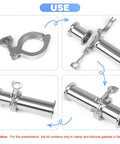 Five Piece Heavy Duty Single Pin Tri Clamp Ferrules Set 2 Inch Sanitary Stainless Steel 304 With Silicone Gaskets For 64mm Tube OD Fittings usage example