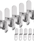 Five 5/8 inch thumb-operated offset cam locks provide secure, keyless locking for RV compartments, cabinets, mailboxes, and drawers.