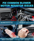 Image showing issues fixed by HVAC Blower Motor Resistor Replacement for Kia and Hyundai, including airflow problems.