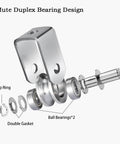 Exploded view of Cable Pulley Wheel Heavy Duty, Fixed Pulley Block, Bearing Inside with snap ring and ball bearings