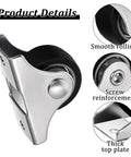 Close-up view of 12 Pieces Fixed Caster Wheels Set With One Inch Diameter Caster Wheels And Metal Top TPE Rubber Low Profile Rollers