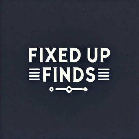 Logo displaying 'Fixed Up Finds' in bold white text on a dark background.