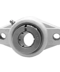 UENFL205-16MZ20CEB Single-Row 2-Bolt Flange Cover Ball Bearing, Pack of 1, Kanigen Accu-Loc Black Finish, front view.