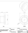 Technical drawing of Flange Bearing With Extra PTFE Lubricant, Powdered Metal, SAE 841, including dimensions and material details.