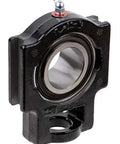 Side view of Heavy Duty Flange Block Ball Bearing With One And A Quarter Inch Shaft Built To Last Thanks To Interchangeable Cast Iron Housing Rexnord Link-Belt FB3S220E Industrial Grade Bearing.