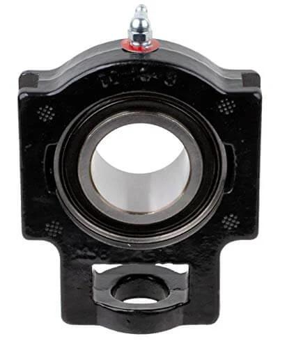 Front view of Heavy Duty Flange Block Ball Bearing With One And A Quarter Inch Shaft Built To Last Thanks To Interchangeable Cast Iron Housing Rexnord Link-Belt FB3S220E Industrial Grade Bearing