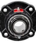 Front view of Flange Block Spherical Roller Bearing 2 3/16 Inch FB22435H Rexnord Link Belt Cast Iron Housing