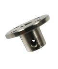 Image of a single metal flange from the 2 Pack 6mm Flange Couplings With M3 Screws And Wrench For DIY Shaft Assembly Ideal For RC Models And Robotics Projects.