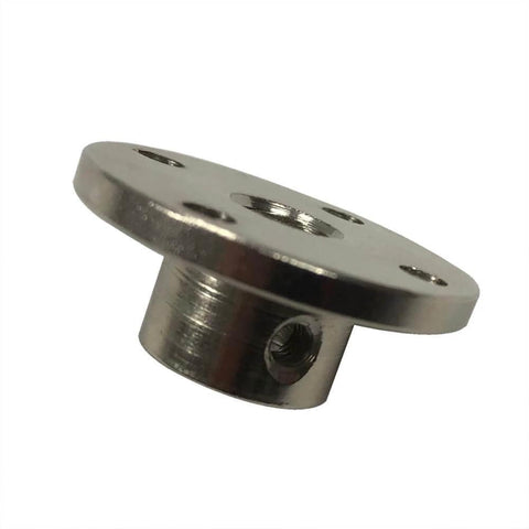 Close-up of 8mm flange coupling, part of 2pcs 8mm Flange Coupling with Wrench High Hardness Shaft Connector Rigid Axis Model Coupler Fitting.