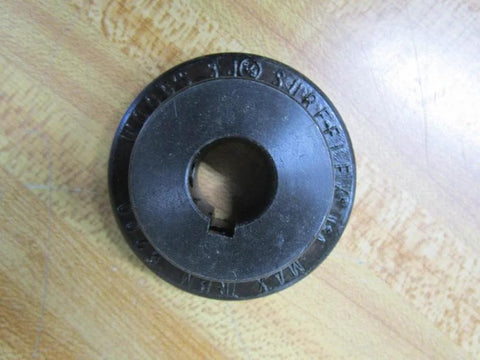Top view of TB Woods 3J58 Flange Coupling Five Eighth Inch Bore Two And One Sixteenth Inch Outer Diameter Carbon Steel Hub Sleeve