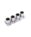 ✝️ Lmh12uu flange linear ball bearings 12x21x30mm, set of 4 displayed in a row, ideal for CNC, automation, and replacement jobs