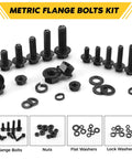 Homwin 286Pcs Flange Metric Bolt Assortment, M6-1.0, M8-1.25, M10-1.5 kit with nuts and washers displayed