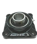 Four Bolt Flange Mount Ball Bearing Unit With 1.4375 Inch Bore In Cast Iron Housing Intermediate Duty Set Screw Locking Flange Mount Design For Smooth Reliable Machinery Support In Industrial Equipment