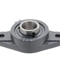 2-Pack Flange Mount Ball Bearing Unit With Insert UC206-19 In Cast Iron Housing FL206 Bore 1.1875 Inch Set Screw Locking Flinger Seal
