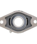 2-Pack Flange Mount Ball Bearing Unit With Insert UC206-19 In Cast Iron Housing FL206 Bore 1.1875 Inch Set Screw Locking Flinger Seal