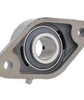 2-Pack Flange Mount Ball Bearing Unit With Insert UC206-19 In Cast Iron Housing FL206 Bore 1.1875 Inch Set Screw Locking Flinger Seal