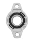 Front view of Flange Mounted Pillow Block Bearing KPL005 Set Of 4, 25mm Bore Self Aligning Zinc Alloy Plummer Block