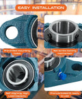Flange Mounted Pillow Block Bearings UCFL205-16 Chrome Steel With 1 Inch Bore Pack Of 2 shown with installation features