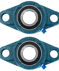 Flange Mounted Pillow Block Bearings UCFL205-16 Chrome Steel With 1 Inch Bore Pack Of 2 on white background