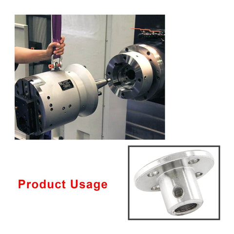 4 PCS 6mm Flange Shaft Coupling installed on machine, highlighting rigid motor-to-shaft connection, close-up view of flanged shaft mount.