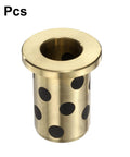 Flange Sleeve Bearings 12mm Bore 18mm OD 30mm Height Wrapped Oilless Brass Graphite Flange Bushings Self Lubricating Cast Brass Bushing