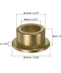 Ten Pieces Flange Sleeve Bearings 8mm Bore 12mm Outer Diameter 8mm Length With 16mm Flange Diameter And 2mm Flange Thickness