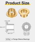 Flange Sleeve Bearings Set With 6 Pcs Self Lubricating Sintered Bronze Bushings, showing size dimensions, 10mm bore, 12mm OD