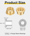 Diagram of Six Pack Flange Sleeve Bearings Self Lubricating Sintered Bronze Bushings with dimensions