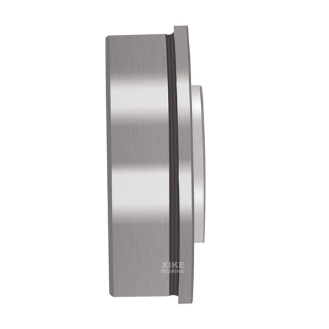 Side view of Flanged Ball Bearing Set For One Half Inch Shaft And One And One Eighth Inch Hub, 10 Pack Chrome Steel Bearings With Seal