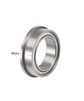 Flanged Ball Bearing 10x15x4mm Shielded Chrome Steel F6700ZZ ABEC1 with 16.5mm flange diameter, side view close-up