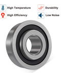 Premium 10 Pack Flanged Ball Bearings For 3/4 Inch Shafts And 1-3/8 Inch Hubs With Dual Seals Deep Groove Wheel Bearings image
