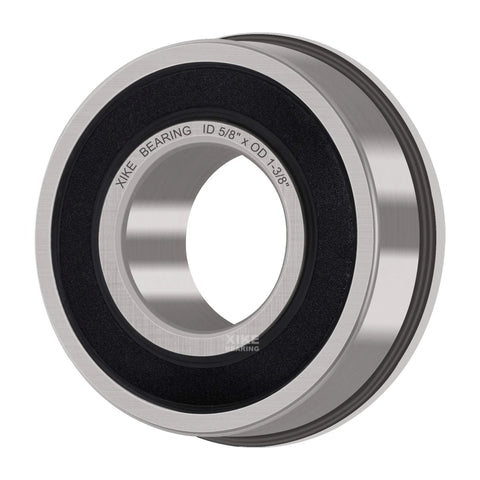 XiKe 10-pack flanged ball bearing, 5/8 in ID × 1-3/8 in OD × 1/2 in wide, for lawn mowers, wheelbarrows, carts