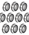 Flanged Ball Bearing 8x16x5mm F688-2RS Double Sealed Chrome Steel ABEC 3 10 Pack, durable GCr15 races, high load capacity.