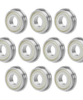 12 flange ball bearings, 8×16×5 mm, chrome steel, double shielded, suitable for industrial machines