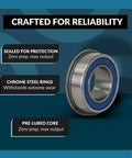 2 Pack Flanged Ball Bearing Five Eighths Inch By One And Three Eighths Inch Chrome Steel With Rubber Seals On Both Sides