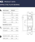 Technical diagram of 4 Pack Flanged Ball Bearings With Five Eighths Inch Bore And One And Three Eighths Inch Outer Diameter.