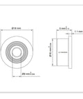 Technical drawing of Flanged Ball Bearing Set 10 Pack 8x16x5mm F688ZZ Heavy Duty Chrome Steel ABEC1 P0 Z2 Deep Groove with dimensions