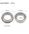 Flanged Ball Bearing 10x15x4mm Shielded Chrome Steel F6700ZZ ABEC1 With 16.5mm Flange Diameter Dual Shield Bearings 2 Pieces