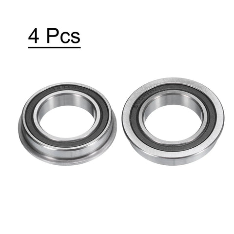 Flanged Ball Bearing F6804-2RS 20x32x7mm Double Sealed Chrome Steel, 4 pack displayed, suitable for rugged projects and small machinery.