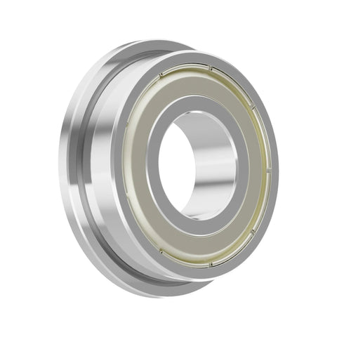 Front view of flange ball bearing 8×16×5mm, chrome steel, double metal shielded