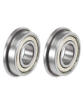 Two F6900ZZ Flanged Ball Bearing 10x22x6mm Shielded Chrome Steel GCr15 with dual shielding, showing side view of precision bearings.