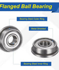 F694ZZ Flanged Ball Bearings 4 By 11 By 4mm Double Shielded Chrome Steel Deep Groove ABEC 5 diagram showcasing parts.