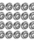 Flanged Ball Bearing F695-2RS 5x13x4mm Double Sealed Chrome Steel ABEC1 pack of 20, arranged in a grid, showing front view