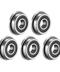Flanged Ball Bearing F695-2RS 5x13x4mm Double Sealed GCr15 Chrome Steel ABEC1 5 Pack for DIY projects and hubs.