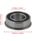 Set Of Four Flanged Ball Bearings 532009040 Compatible With John Deere AM118315 AM127304 AM35443 and Toro with dimensions labeled