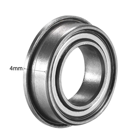 Flanged Ball Bearing MF148ZZ 8x14x4mm Double Shield Chrome Steel GCr15 ABEC1, side view highlighting 4mm thickness
