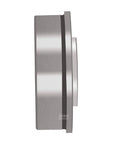 Side view of XiKe flanged ball bearing, brushed metal finish, 5/8 in bore, 1-3/8 in outer diameter, 1/2 in width